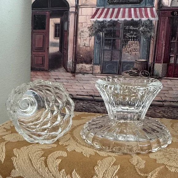 PartyLite P9246 Quilted Crystal Pair Pedestal Candle Holders - Picture 3 of 12
